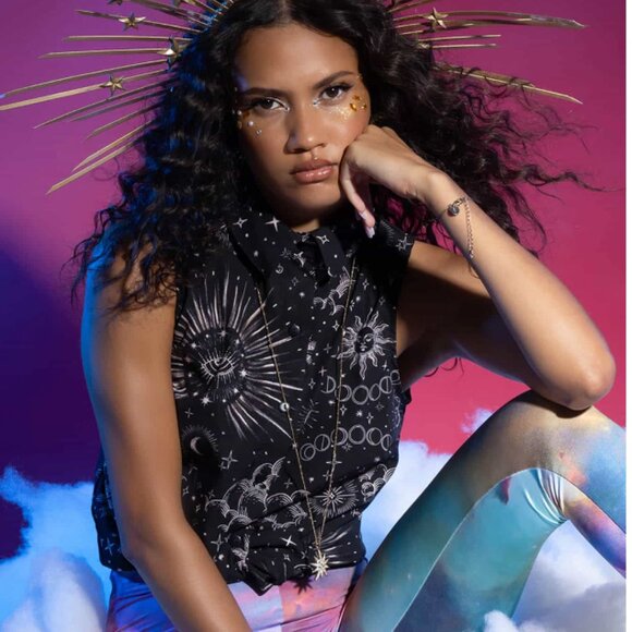 Black Milk Work It Shirt Celestial print - Picture 1 of 10
